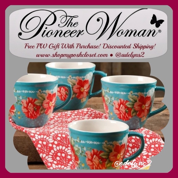 Set of 4 🌺 New Pioneer Woman Vintage Floral Mugs - Picture 2 of 6